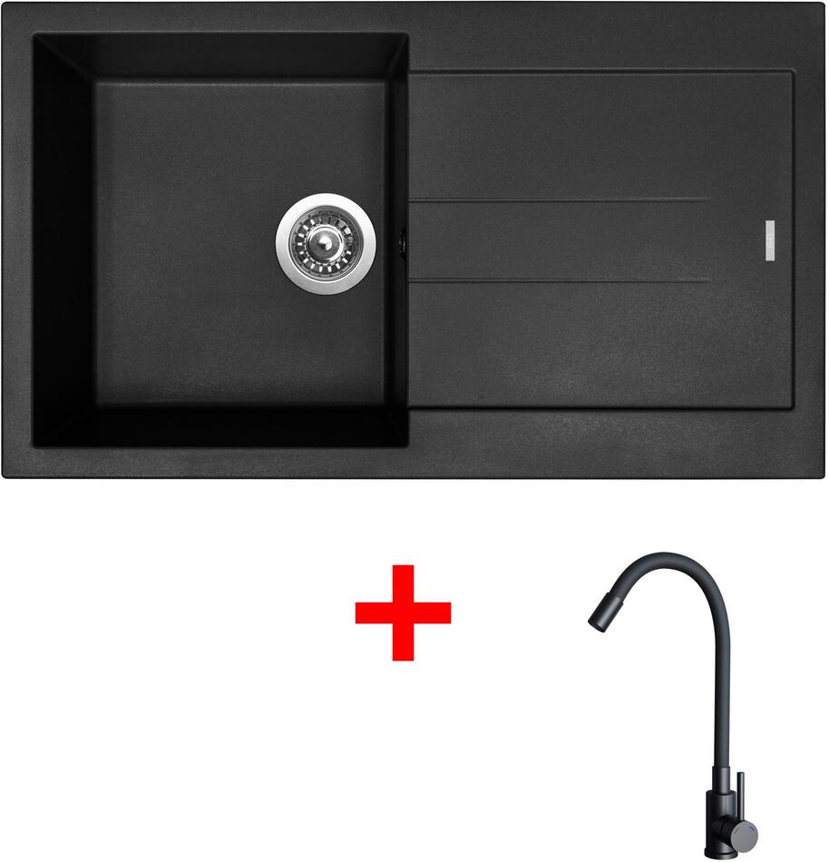 Sinks AMANDA 860 Pureblack + ELASTA černá matná