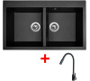 Sinks AMANDA 860 DUO Metalblack + ELASTA S černá matná