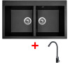 Sinks AMANDA 860 DUO Metalblack + ELASTA černá matná