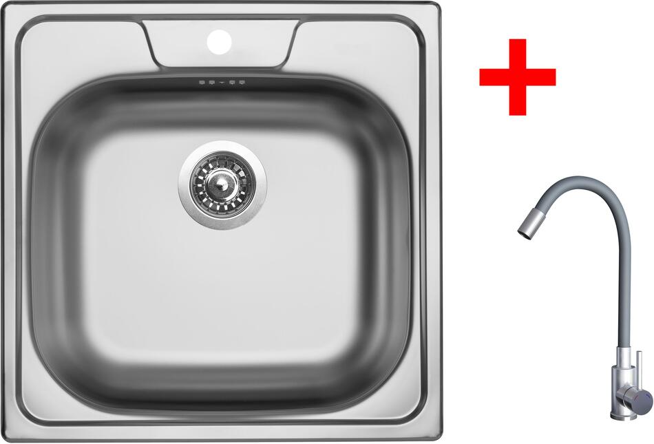 Sinks CLASSIC 480 + ELASTA nerez/šedá