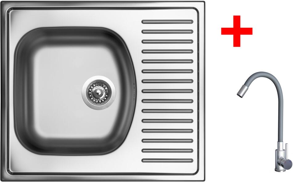 Sinks SHORT 580 + ELASTA nerez/šedá