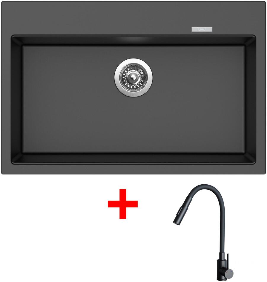 Sinks MAXIMO 780 Metalblack + ELASTA S černá matná
