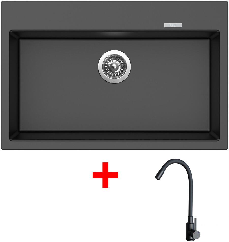 Sinks MAXIMO 780 Metalblack + ELASTA černá matná