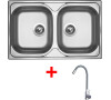 Sinks CLASSIC 800 DUO + ELASTA nerez/šedá