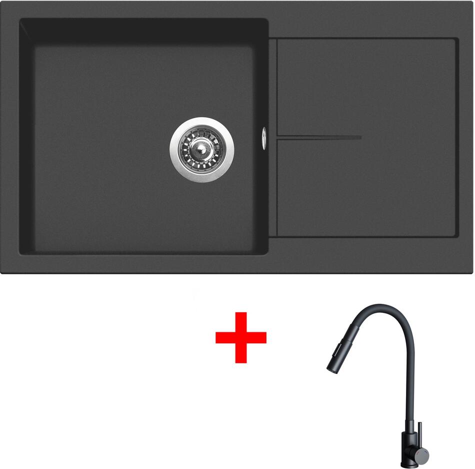 Sinks INFINITY 860 Pureblack + ELASTA S černá matná