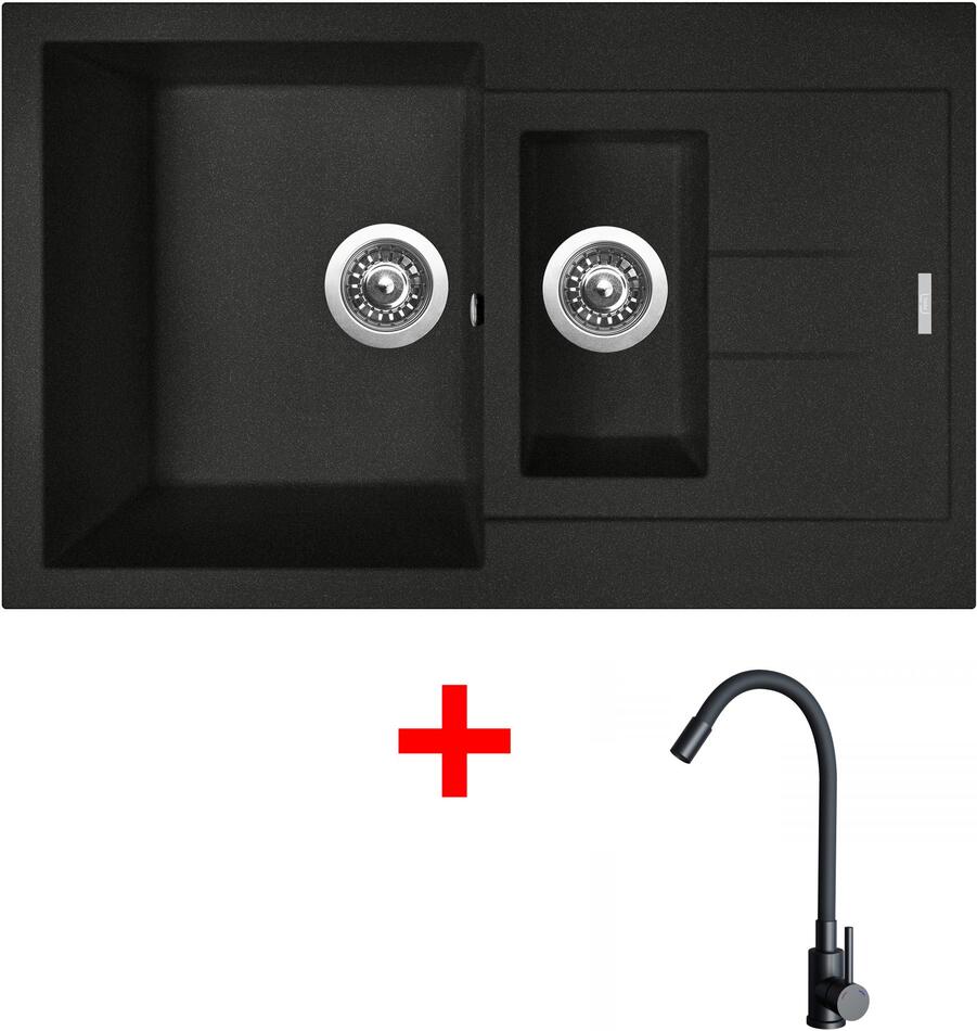Sinks AMANDA 780.1 Metalblack + ELASTA černá matná