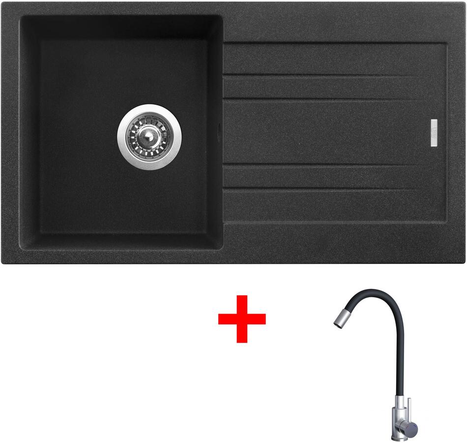 Sinks RAPID 780 Granblack + Elasta nerez/černá