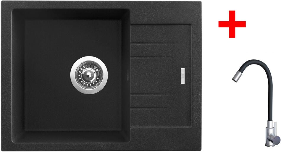 Sinks RAPID 580 Granblack + Elasta nerez/černá