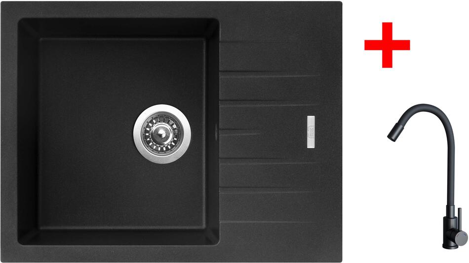 Sinks PERFECTO 650 Metalblack + ELASTA černá matná