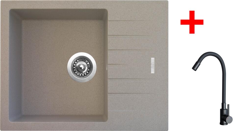 Sinks PERFECTO 650 Avena + ELASTA černá matná