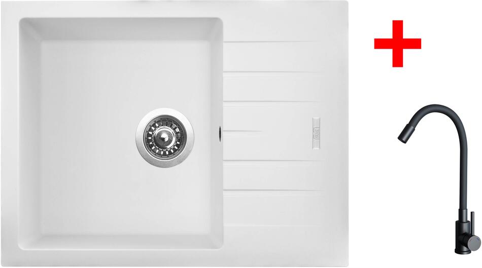 Sinks PERFECTO 650 Milk + ELASTA černá matná