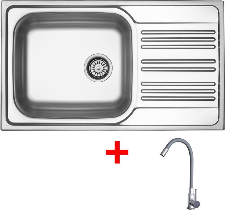 Sinks STAR 860 XXL + ELASTA nerez/šedá