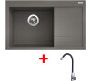 Sinks RIM 780 L Truffle + Elasta nerez/černá