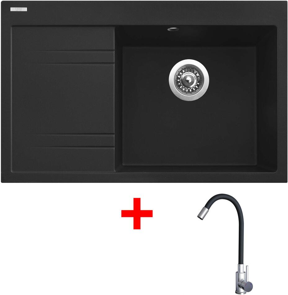 Sinks RIM 780 P Metalblack + Elasta nerez/černá