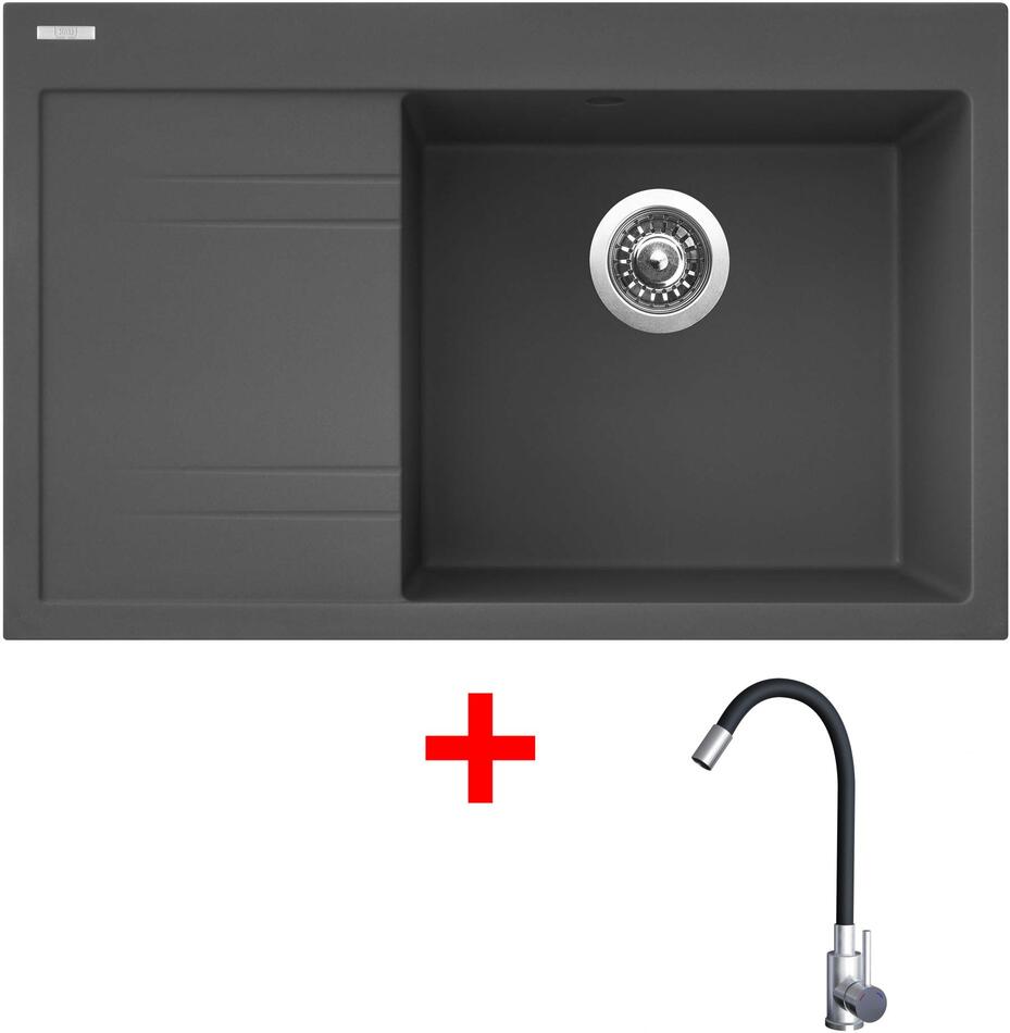 Sinks RIM 780 P Titanium + Elasta nerez/černá