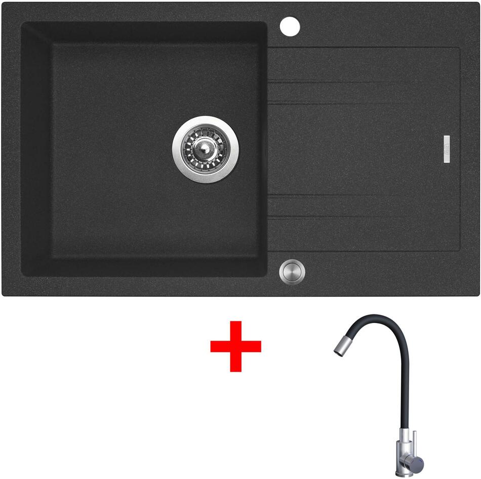 Sinks LINEA 780 XC Granblack + Elasta nerez/černá
