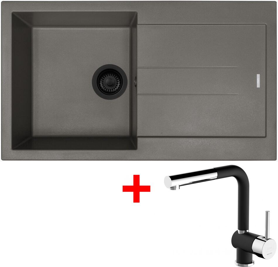 Sinks AMANDA 860 BL Nanotruffle + MIX 3 P Nanoblack
