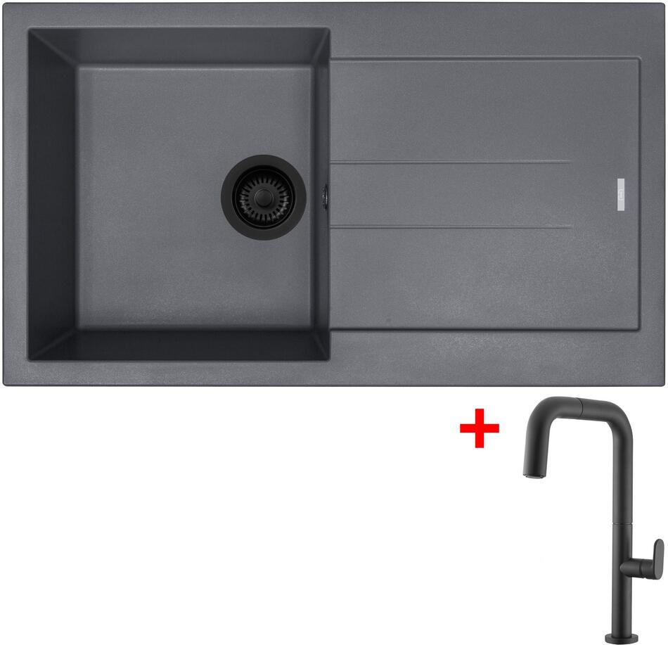 Sinks AMANDA 860 BL Nanogrey + EVA P Nanoblack