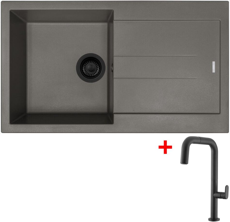 Sinks AMANDA 860 BL Nanotruffle + EVA P Nanoblack