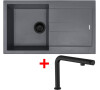 Dřez Sinks AMANDA 860 BL Nanogrey + baterie COMFORTA Nanoblack