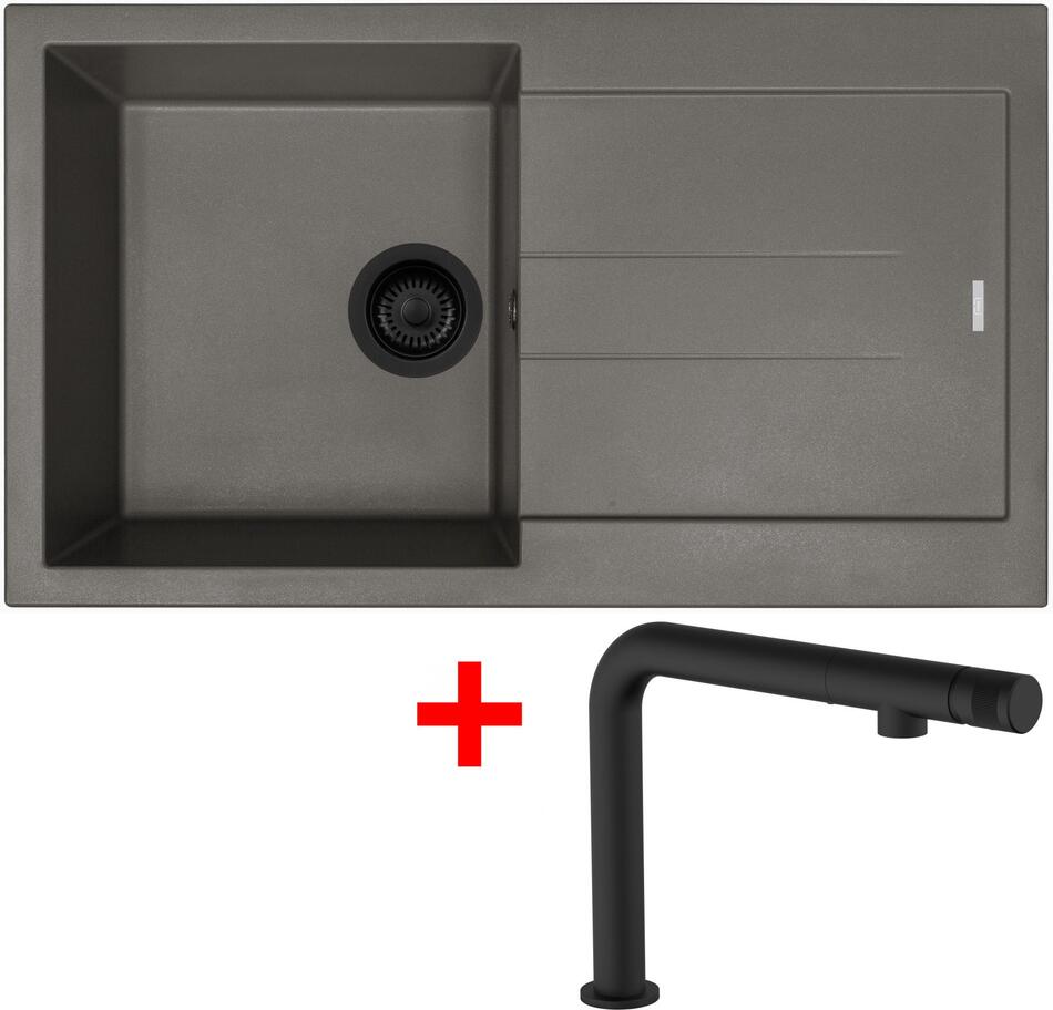 Sinks AMANDA 860 BL Nanotruffle + COMFORTA Nanoblack