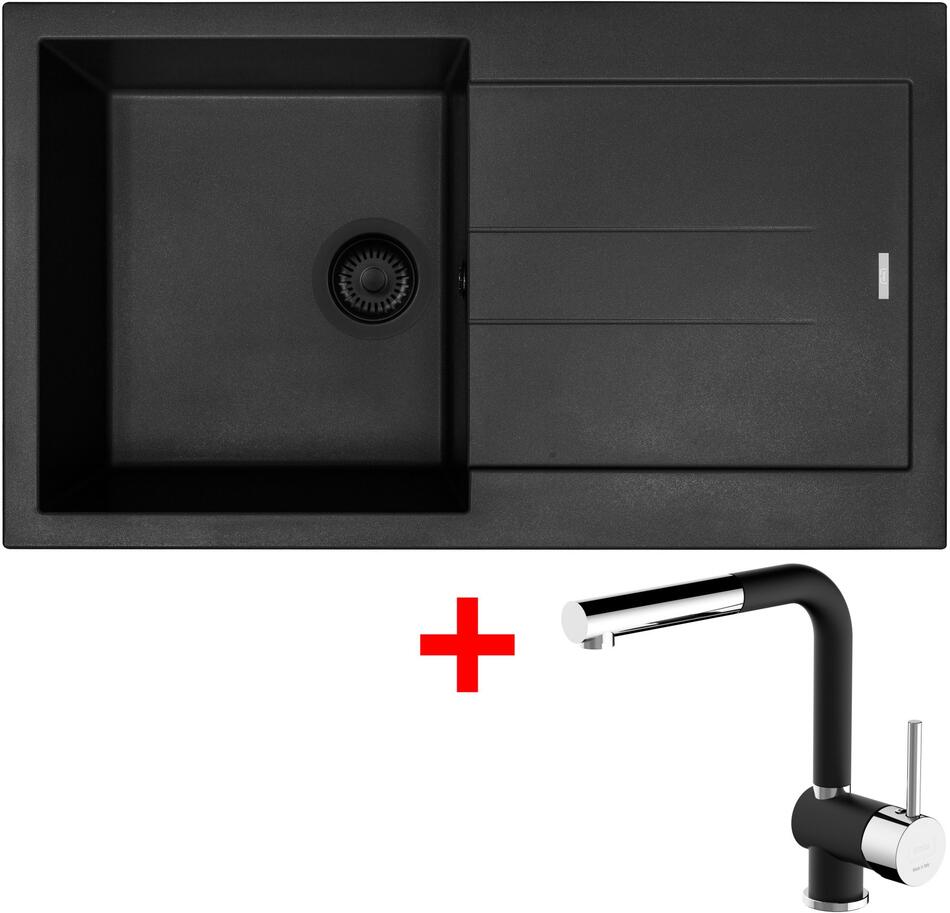 Sinks AMANDA 860 BL Nanoblack + MIX 3 P Nanoblack