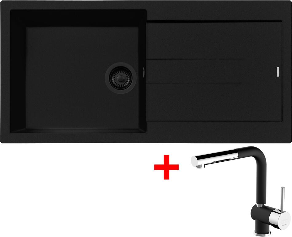 Sinks AMANDA 990 BL Nanoblack + MIX 3 P Nanoblack