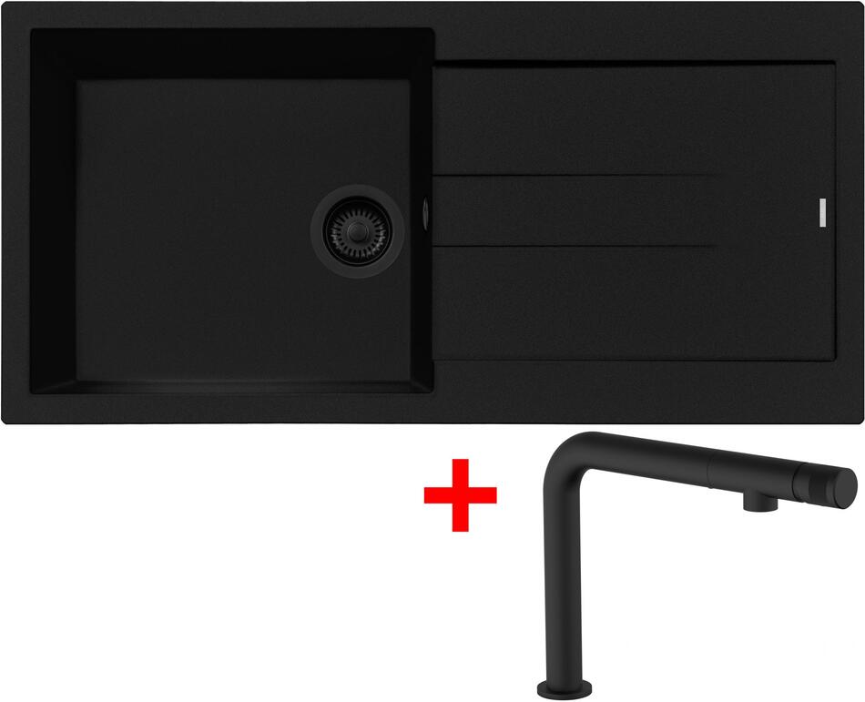 Sinks AMANDA 990 BL Nanoblack + COMFORTA Nanoblack