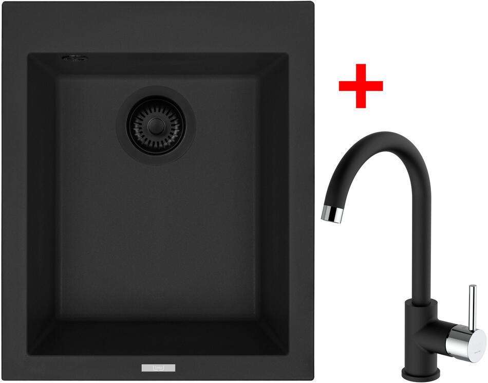 Sinks CUBE 410 BL Nanoblack + MIX 35 Nanoblack