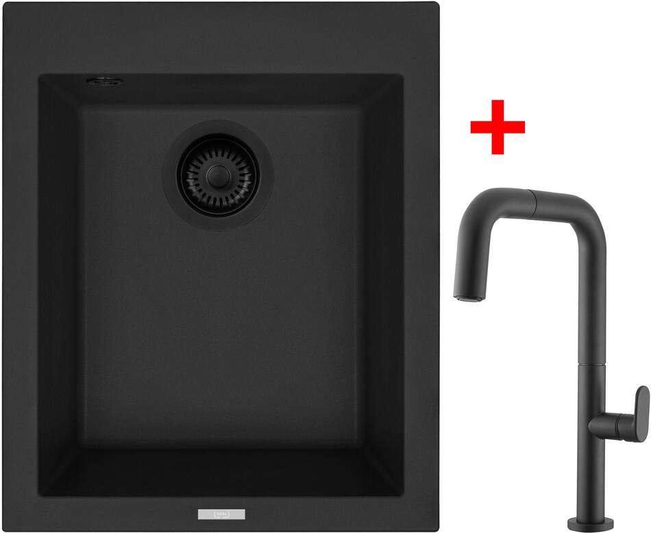 Sinks CUBE 410 BL Nanoblack + EVA P Nanoblack