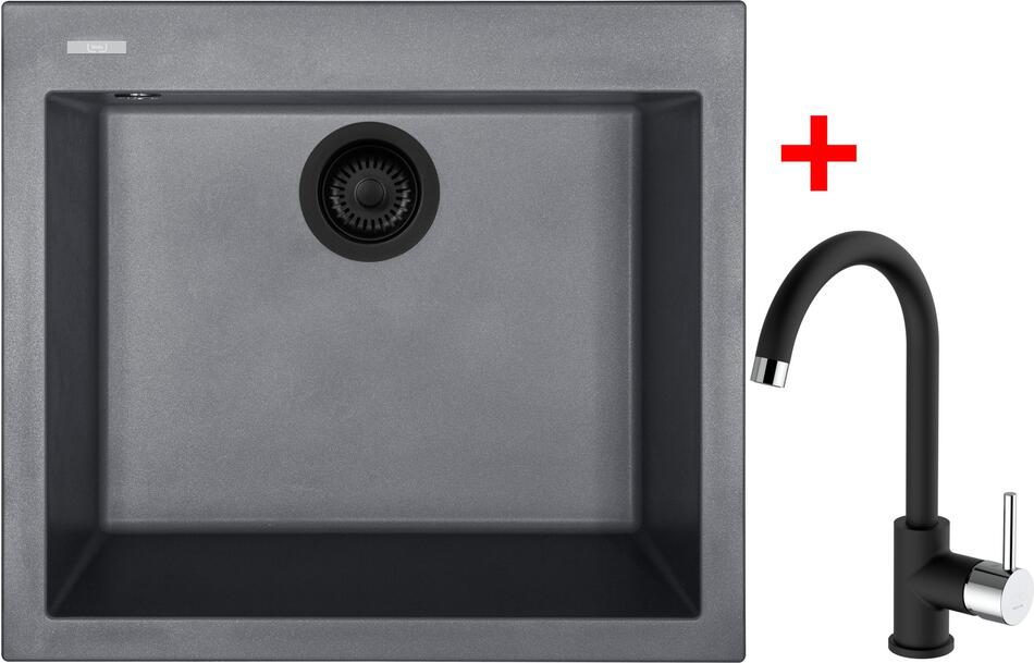 Sinks CUBE 560 BL Nanogrey + MIX 35 Nanoblack