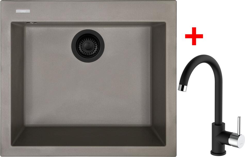 Sinks CUBE 560 BL Nanotruffle + MIX 35 Nanoblack