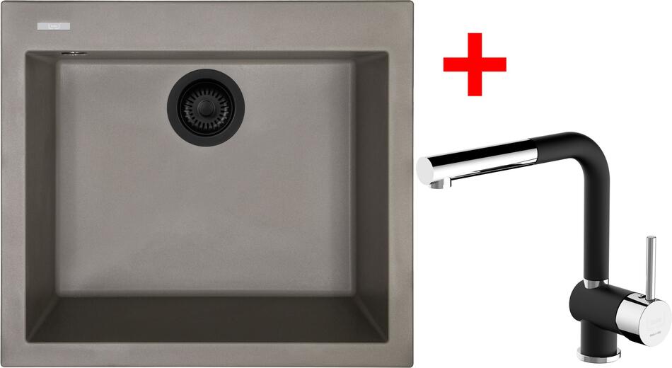 Sinks CUBE 560 BL Nanotruffle + MIX 3 P Nanoblack