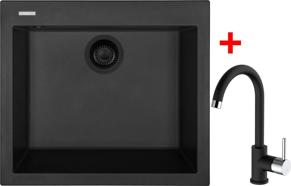 Sinks CUBE 560 BL Nanoblack + MIX 35 Nanoblack