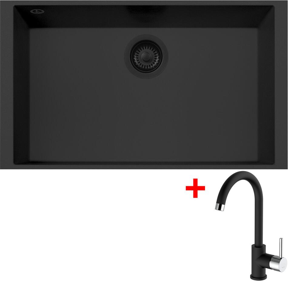 Sinks CUBE 690U BL Nanoblack + MIX 35 Nanoblack