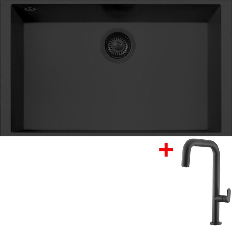 Sinks CUBE 690U BL Nanoblack + EVA P Nanoblack