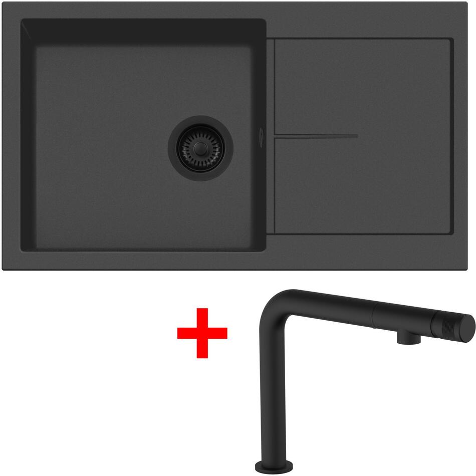 Sinks INFINITY 860 BL Nanoblack + COMFORTA Nanoblack