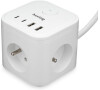 Nabíjecí stanice Huslog 15W 3xzásuvka, 2xUSB-C, 2xUSB bílá