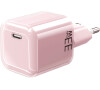 Solight 33W GaN fast charge USB-C adaptér, růžový