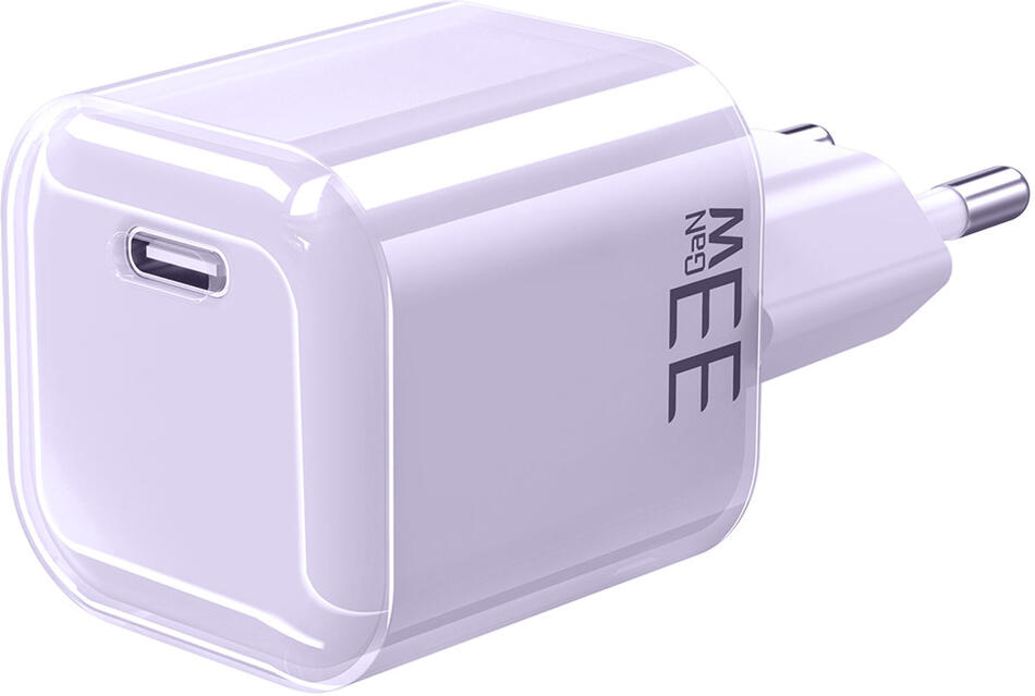 Solight 33W GaN fast charge USB-C adaptér, fialový
