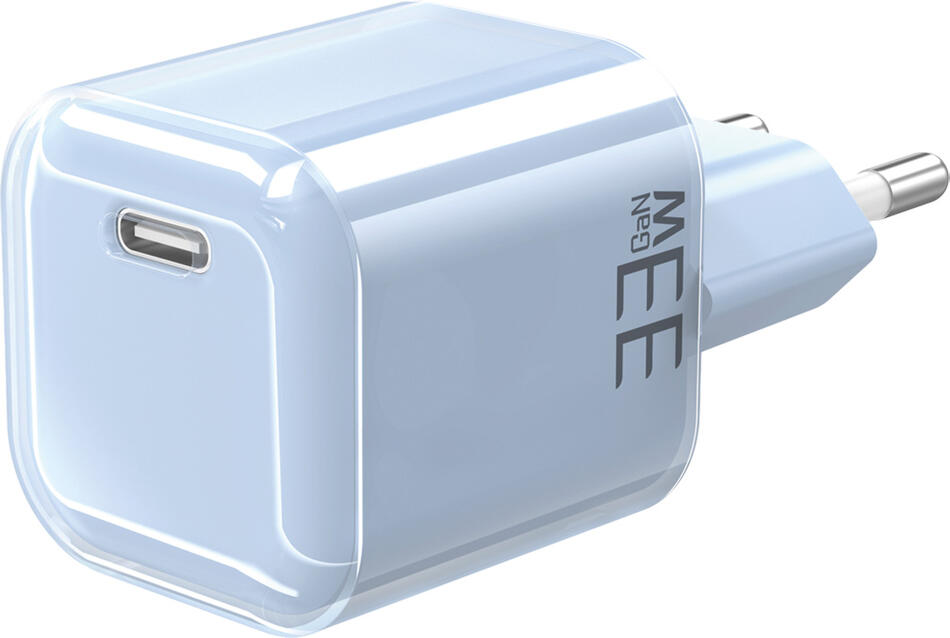 Solight 33W GaN fast charge USB-C adaptér, modrý