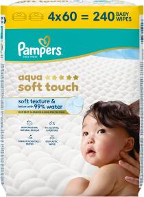 Pampers wipes (4x60ks/fol) AqSoft touch