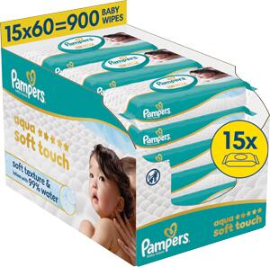 Pampers wipes (15x60ks/fol) AqSoft touch