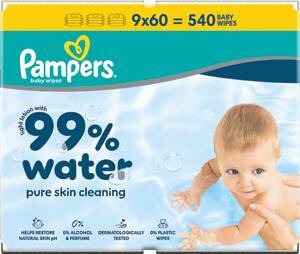 Pampers wipes (9x60/fol) Aqua zero plast