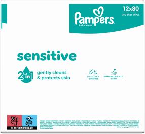 Pampers wipes (12x80/fol) Sensitive
