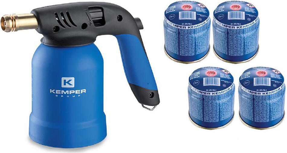 KEMPER GROUP hořák univerzální TORNADO + 4ks kartuší, piezo