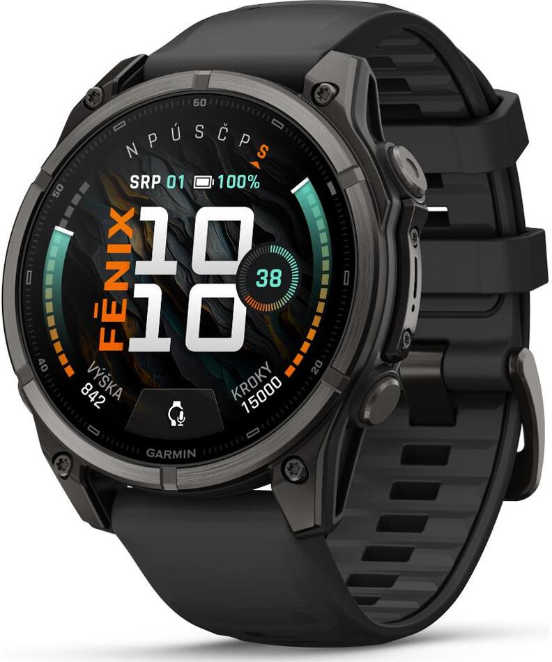 Smart hodinky Garmin f?nix 9 47mm Carbon gray DLC T