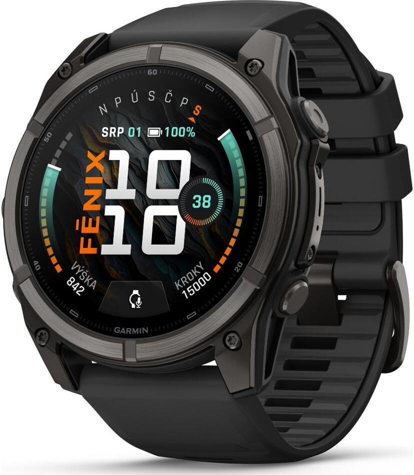 Smart hodinky Garmin f?nix 9 51mm Carbon gray DLC T