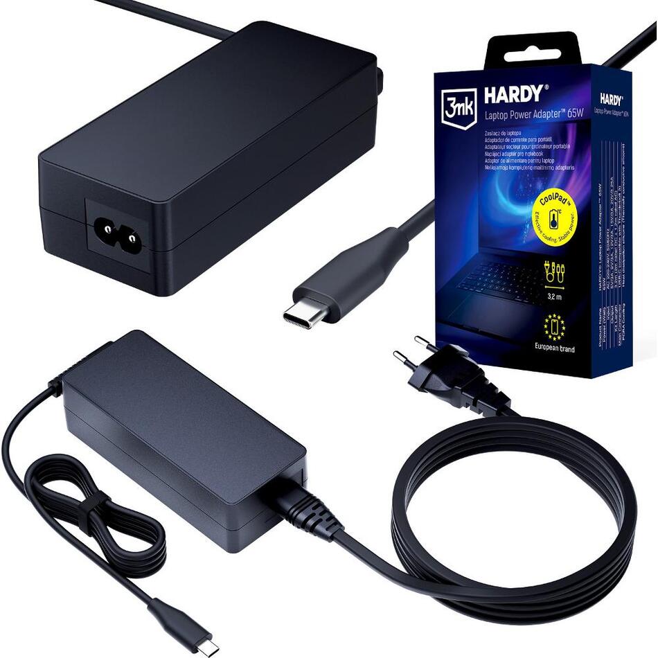 Napájecí adaptér 3MK Hardy NTB charger 65W USB-C PD