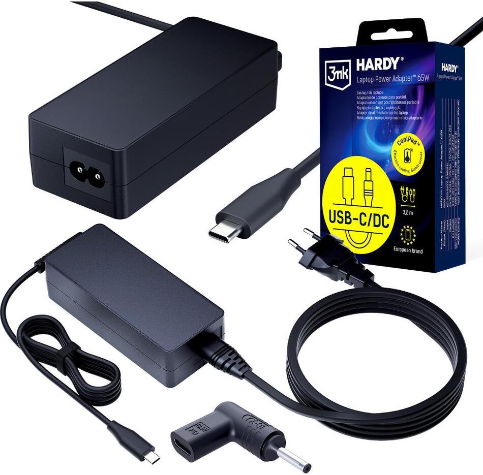Napájecí adaptér 3MK Hardy NTB charger 65W 3,0 × 1